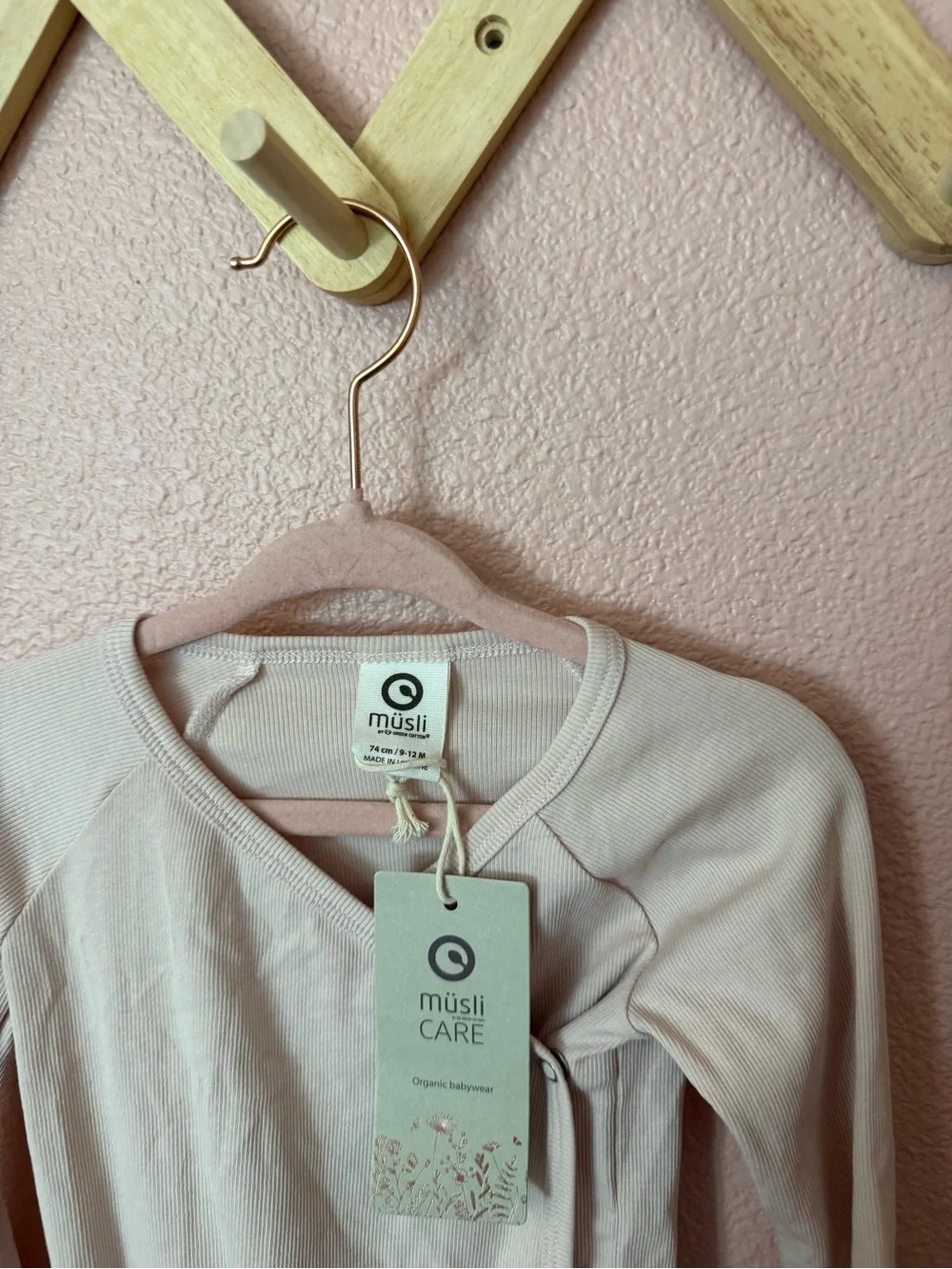NWT Musli Organic Cotton Ribbed Wrap-Style Baby One-Piece